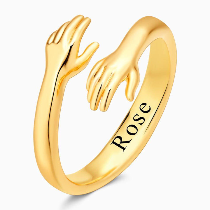 Cissyia.com Personalized Hand Bypass Engraved Ring