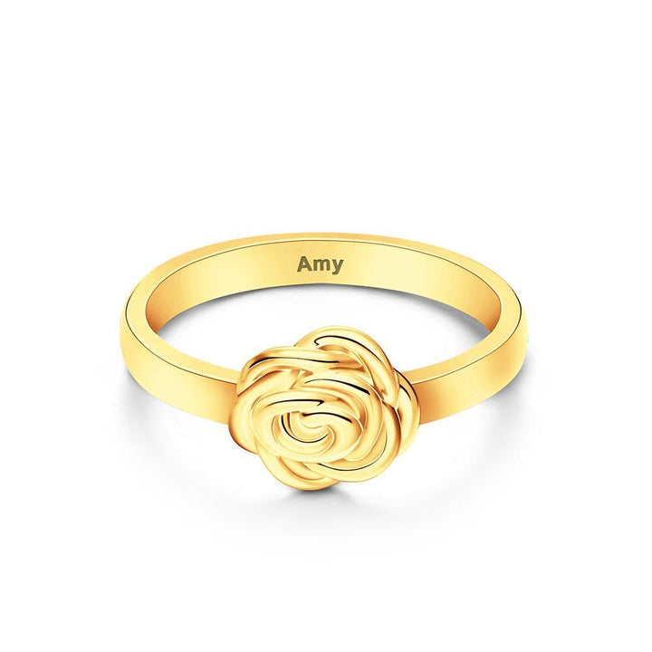 Cissyia.com Women’s Personalized Rose Engraved Ring