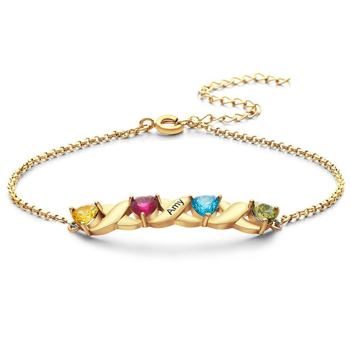 Cissyia.com Custom Engraved Bracelet Heart-shaped Diamond Bracelet Gifts for Women