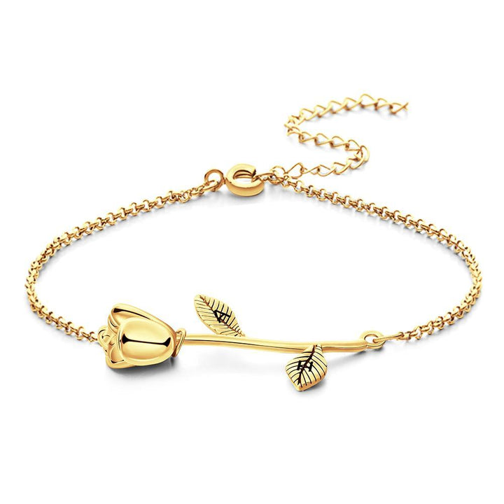 Cissyia.com Personalized Engravable Rose Charm Bracelet