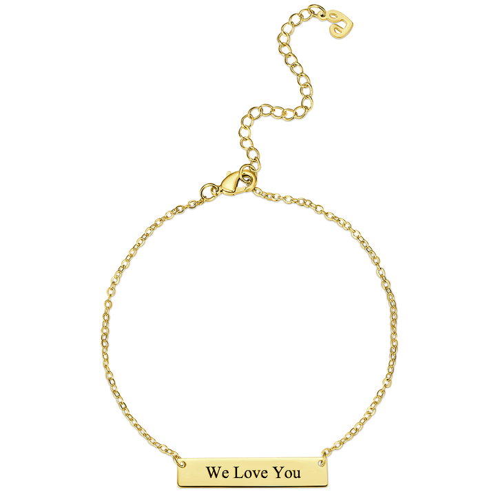 Cissyia.com Rose Gold Plated Engravable Bar Bolo Bracelet for Kids
