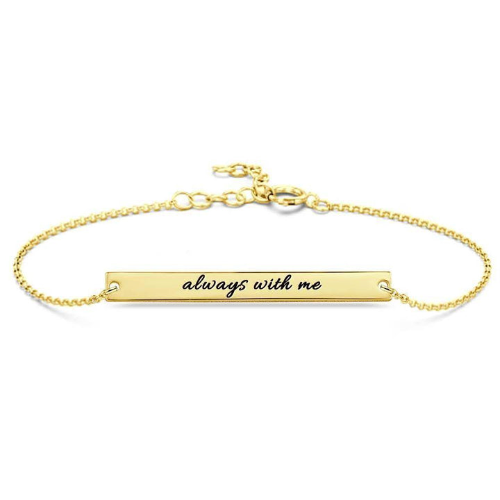 Cissyia.com Rose Gold Plated Personalized Bar Engraved Bracelet