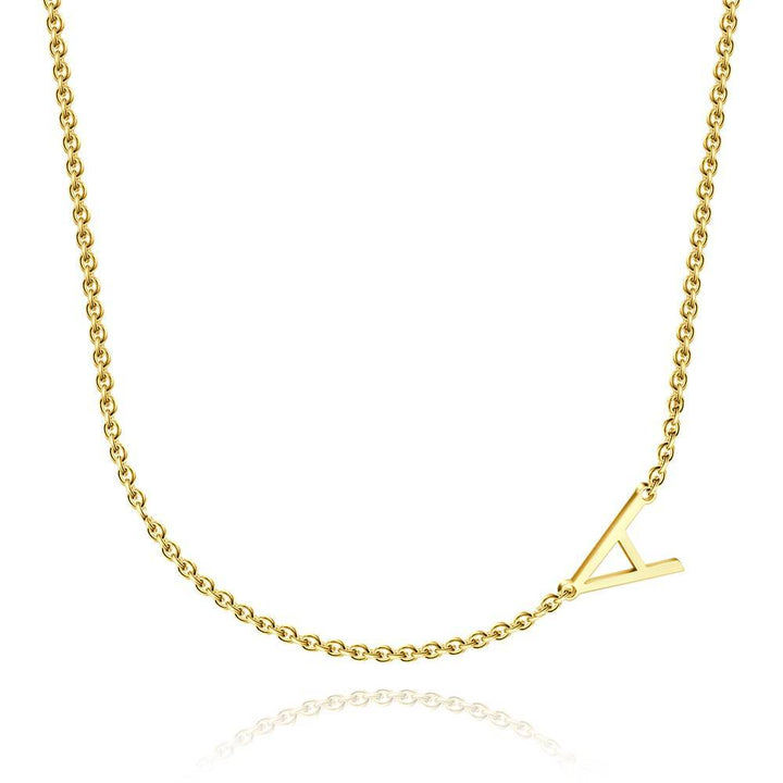 Cissyia.com Rose Gold Plated Personalized Single Initial Cut-Out Name Necklace