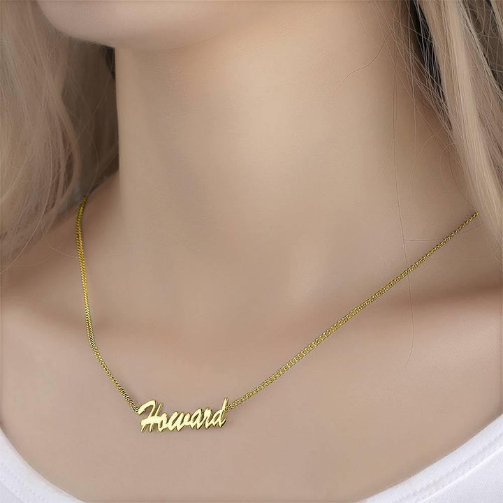 Cissyia.com 14K Gold Plated Personalized Name Cut-Out Necklace