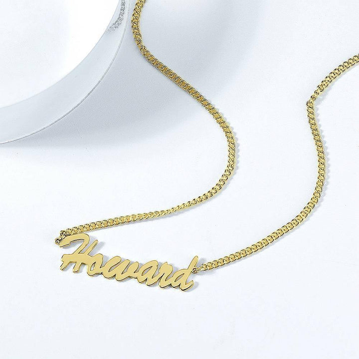Cissyia.com 14K Gold Plated Personalized Name Cut-Out Necklace