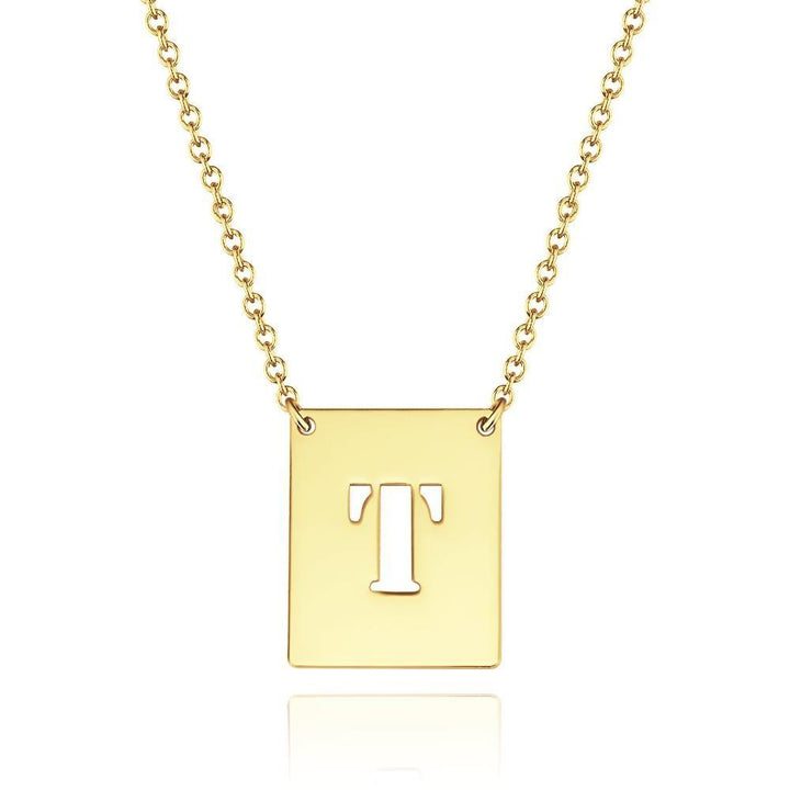 Cissyia.com Men’s Personalized Single Initial Tag Necklace