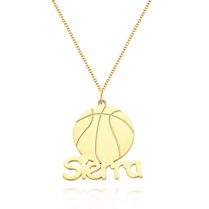 Cissyia.com Custom Engraved Name Necklace Basketball Player Pendant Sports Gift