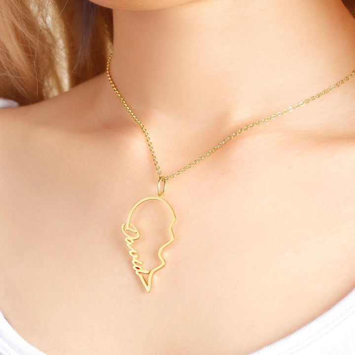 Cissyia.com Custom Heart Couples Name Necklace Personalized Boyfriend Girlfriend Nameplate Pendant