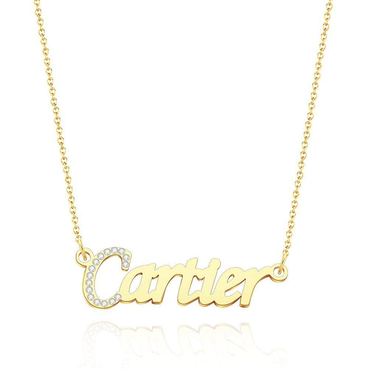 Cissyia.com Zircon Personalized Name Cut-Out Name Necklace