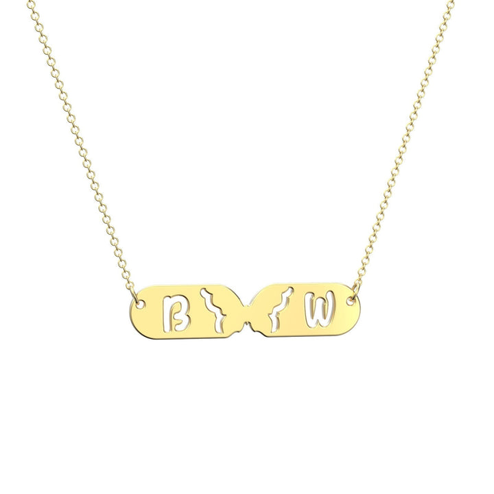 Custom Butterfly Name Necklace Gift, I Feel Butterflies in My Stomach When I With You - 