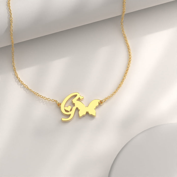 Cissyia.com Custom Necklace Female Necklace Gift, Personalized Necklace With A Butterfly