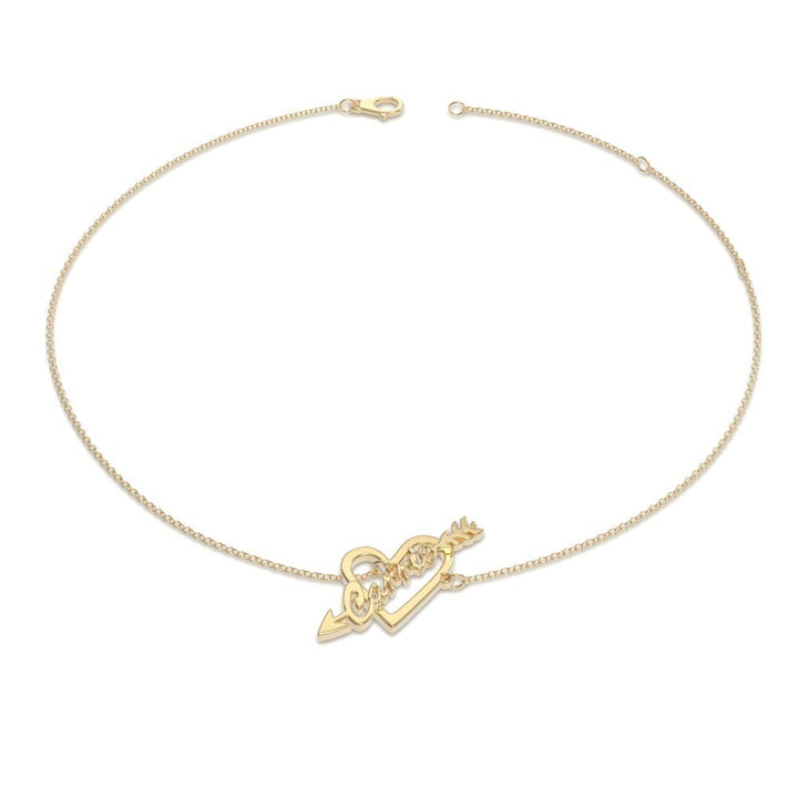 Cissyia.com Personalized Heart and Arrow Two Names Cut-Out Name Bracelet