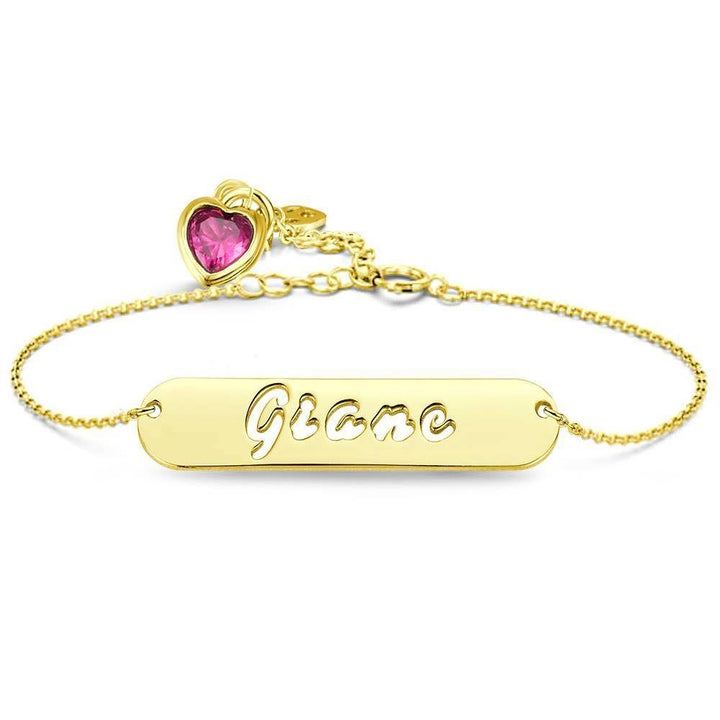 Cissyia.com Rose Gold Plated Birthstone Name Bracelet