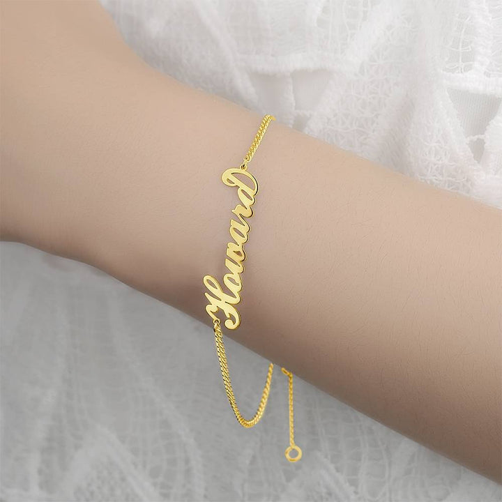 Cissyia.com 14K Gold Plated Personalized Name Bracelet