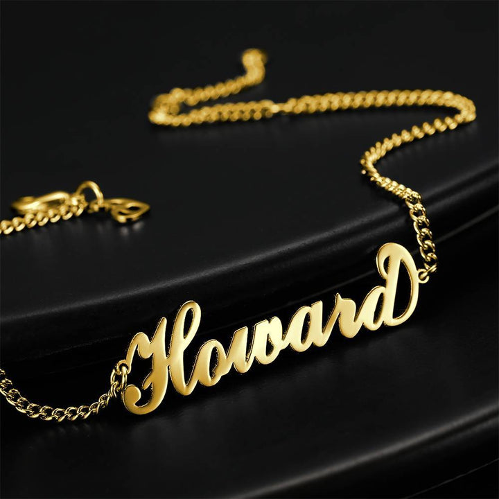 Cissyia.com 14K Gold Plated Personalized Name Bracelet