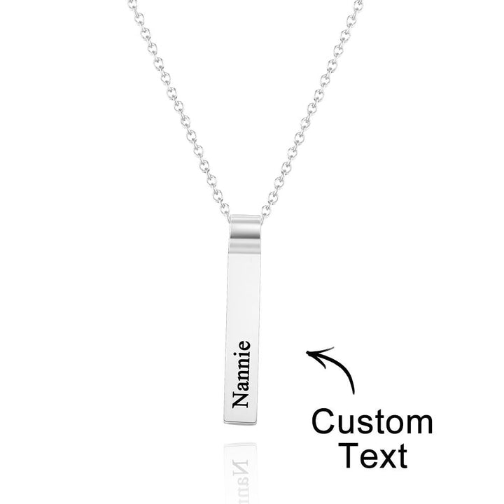 Cissyia.com Custom Engraved Vertical 1-5 Names Necklace Stylish Personalized Pendant for Her