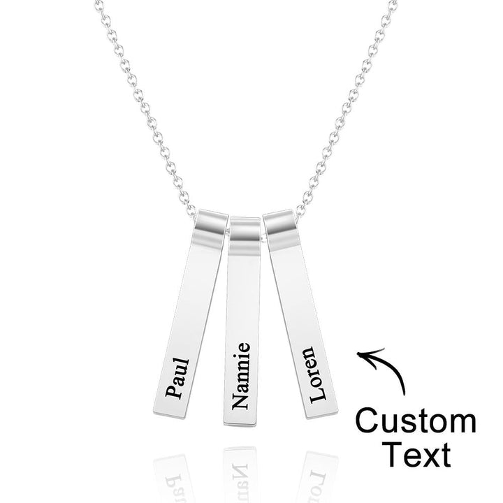 Cissyia.com Custom Engraved Vertical 1-5 Names Necklace Stylish Personalized Pendant for Her