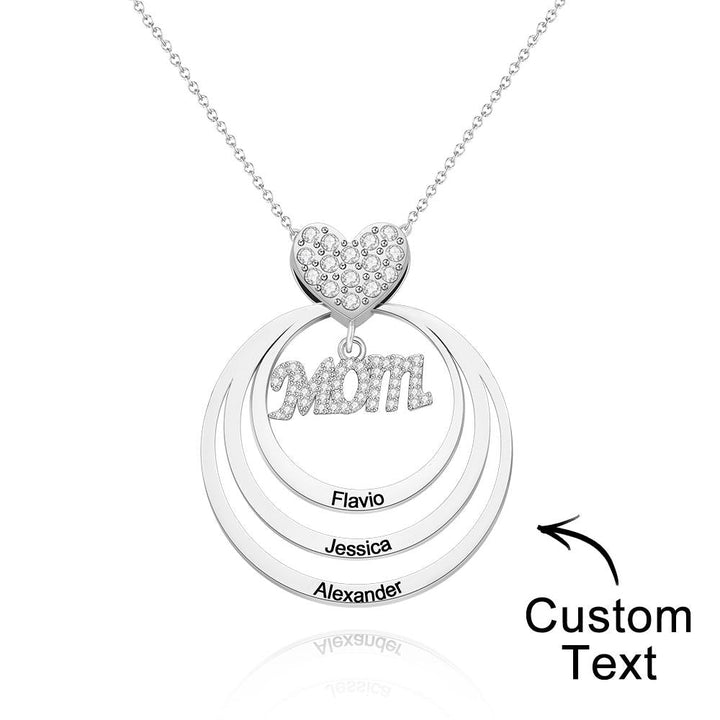 Cissyia.com Custom Engraved Necklace Simple Circularity Family Gifts