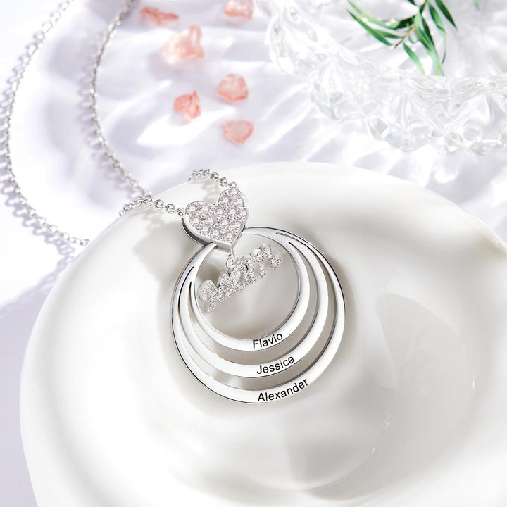 Cissyia.com Custom Engraved Necklace Simple Circularity Family Gifts