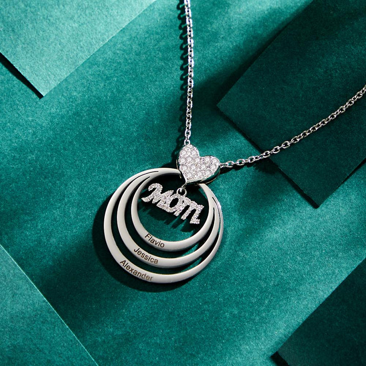 Cissyia.com Custom Engraved Necklace Simple Circularity Family Gifts