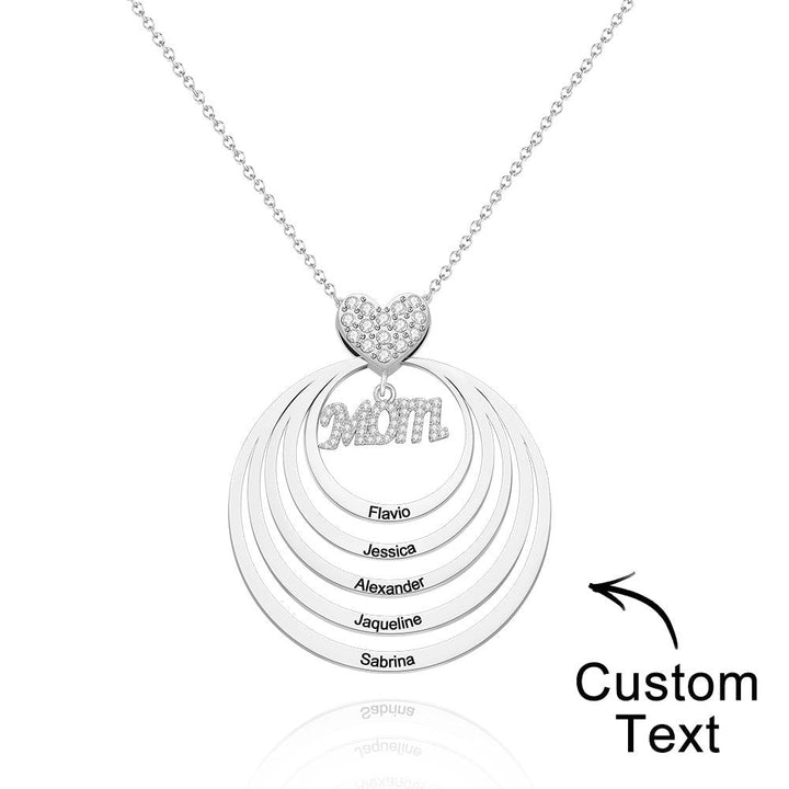 Cissyia.com Custom Engraved Necklace Simple Circularity Family Gifts