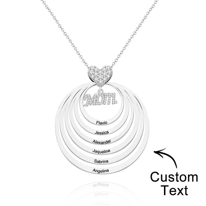 Cissyia.com Custom Engraved Necklace Simple Circularity Family Gifts