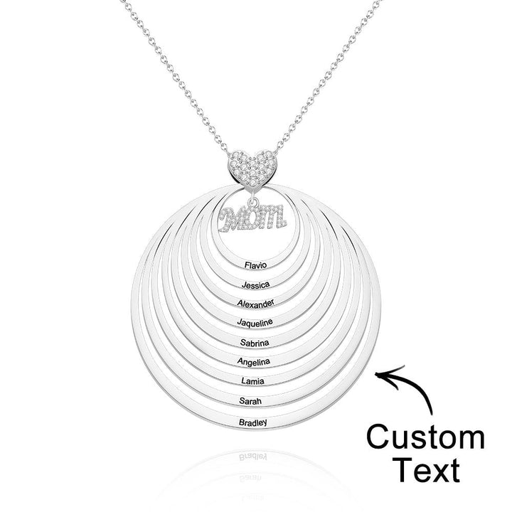 Cissyia.com Custom Engraved Necklace Simple Circularity Family Gifts