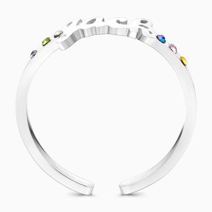 Cissyia.com Personalized Name Ring with Six Birthstones