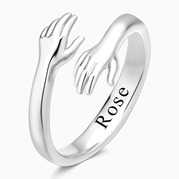 Cissyia.com Personalized Hand Bypass Engraved Ring