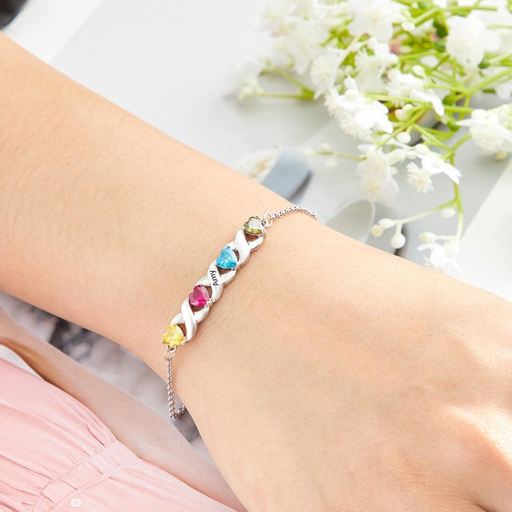 Cissyia.com Custom Engraved Bracelet Heart-shaped Diamond Bracelet Gifts for Women