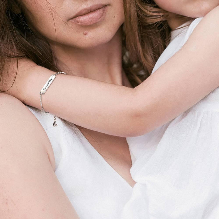 Cissyia.com Rose Gold Plated Engravable Bar Bolo Bracelet for Kids