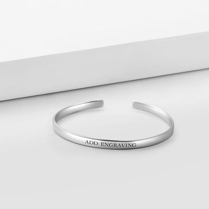 Cissyia.com Engravable Open Bangle Engraved Bracelet