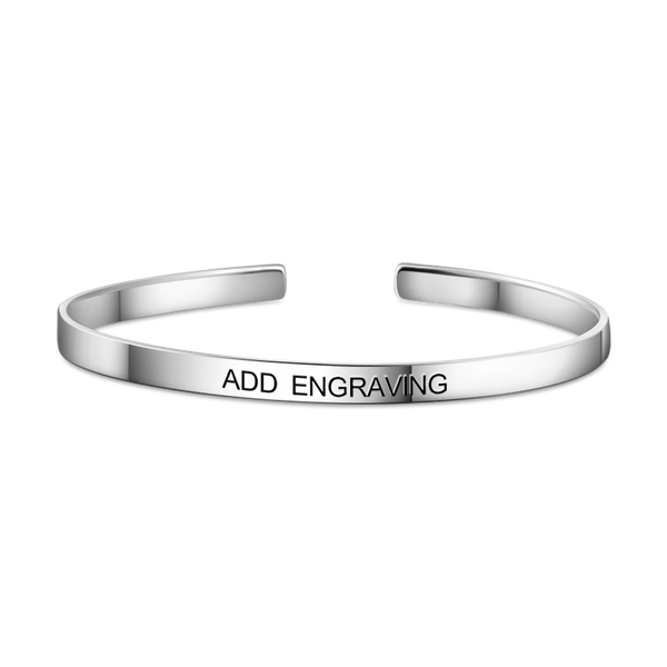 Cissyia.com Engravable Open Bangle Engraved Bracelet