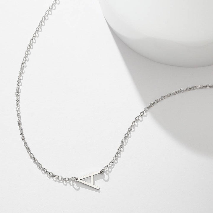 Cissyia.com Rose Gold Plated Personalized Single Initial Cut-Out Name Necklace