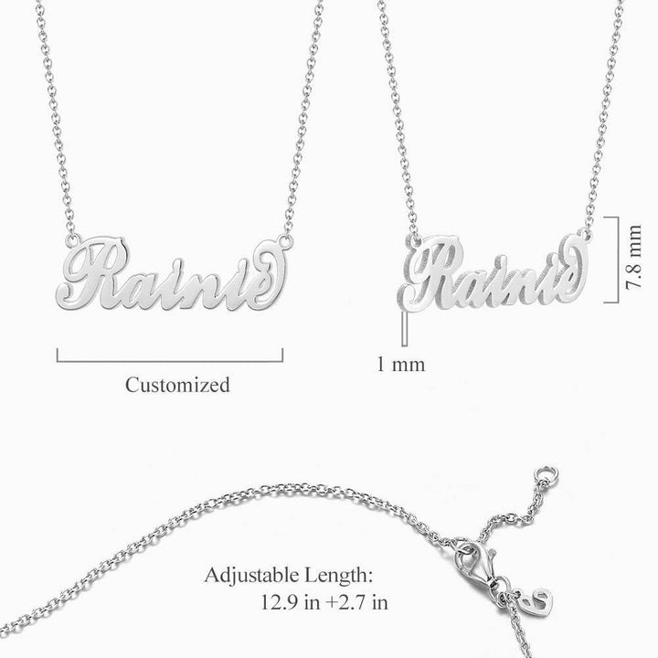 Cissyia.com Rose Gold Plated Carrie Name Necklace
