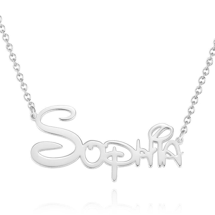Cissyia.com Sterling Silver Personalized Cut-Out Name Necklace