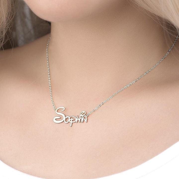 Cissyia.com Sterling Silver Personalized Cut-Out Name Necklace