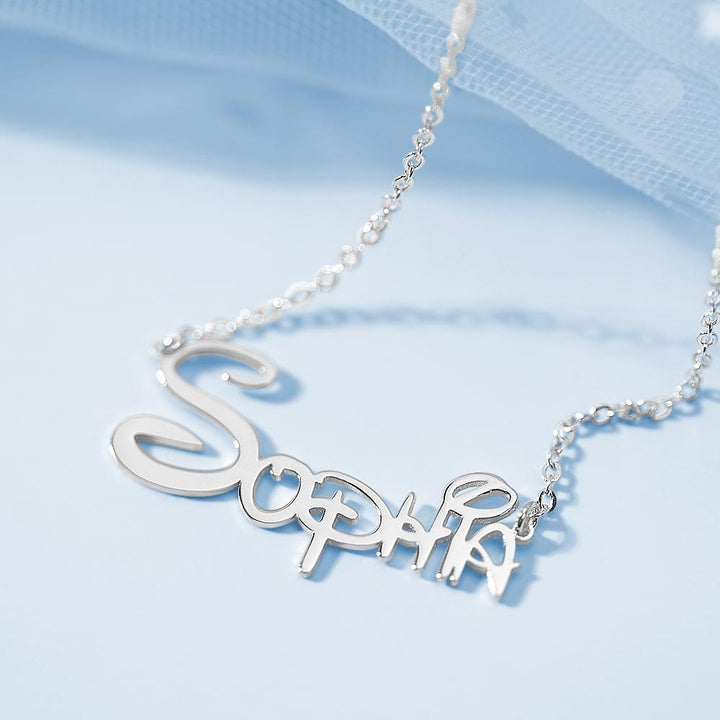 Cissyia.com Sterling Silver Personalized Cut-Out Name Necklace