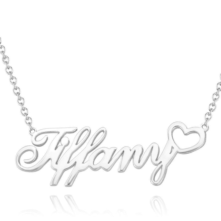 Cissyia.com Rose Gold Plated Personalized Heart Name Cut-Out Necklace