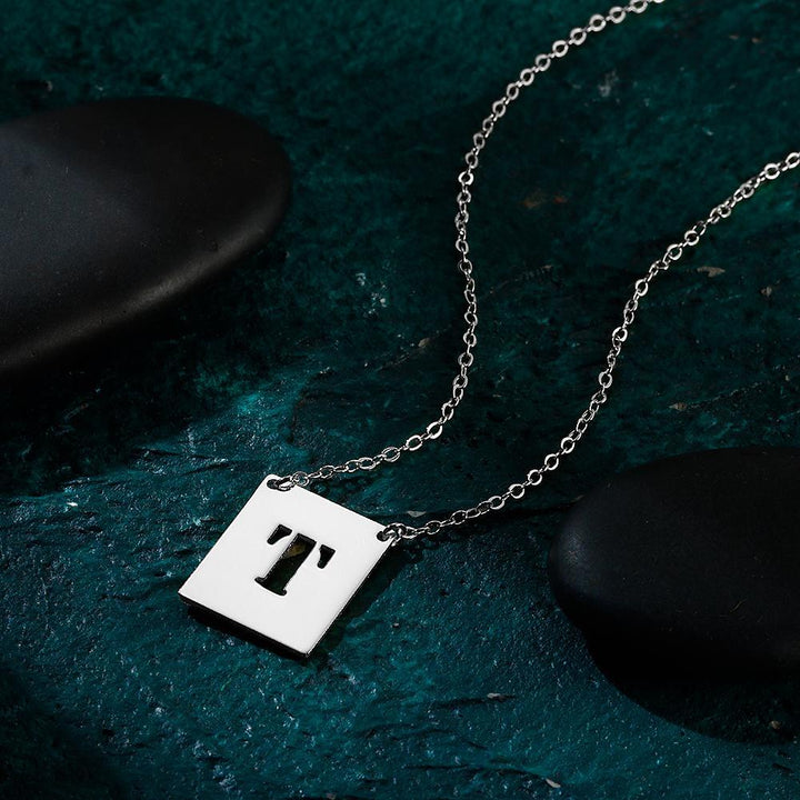 Cissyia.com Men’s Personalized Single Initial Tag Necklace
