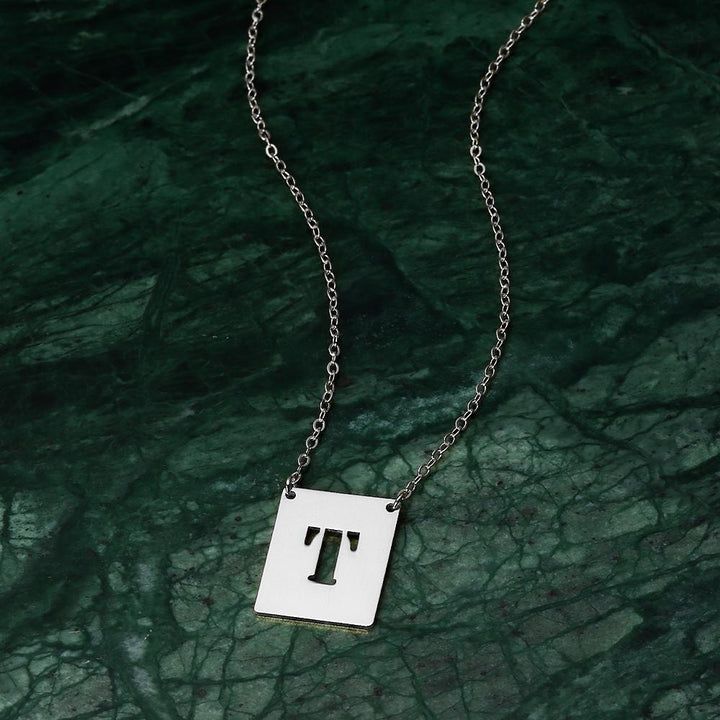 Cissyia.com Men’s Personalized Single Initial Tag Necklace