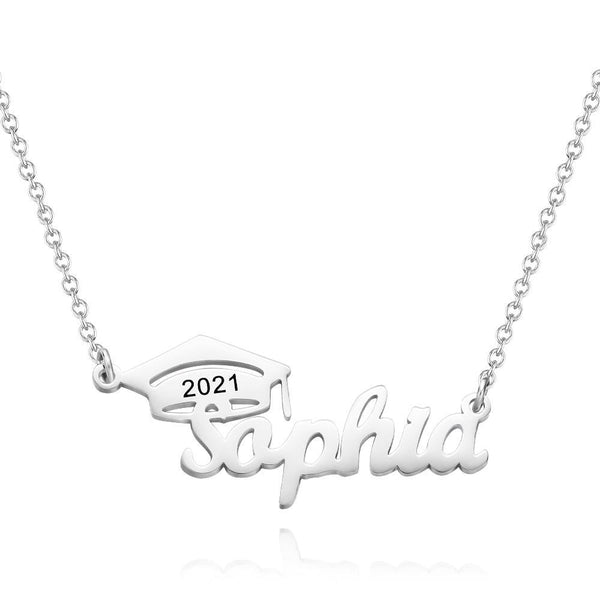 Cissyia.com Personalized Cap Name Cut-Out Name Necklace