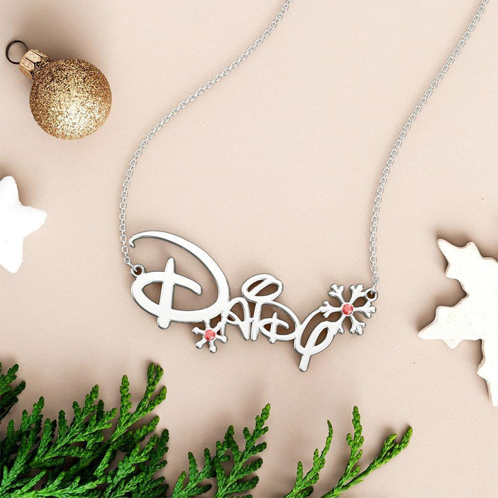 Cissyia.com Custom Christmas Name Necklace Disney Princess