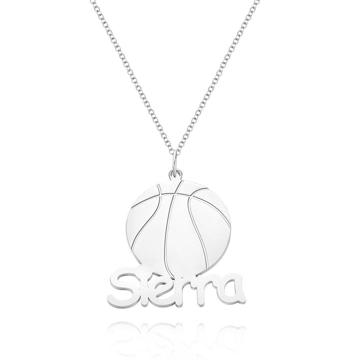 Cissyia.com Rose Gold Plated Personalized Basketball Name Cut-Out Necklace