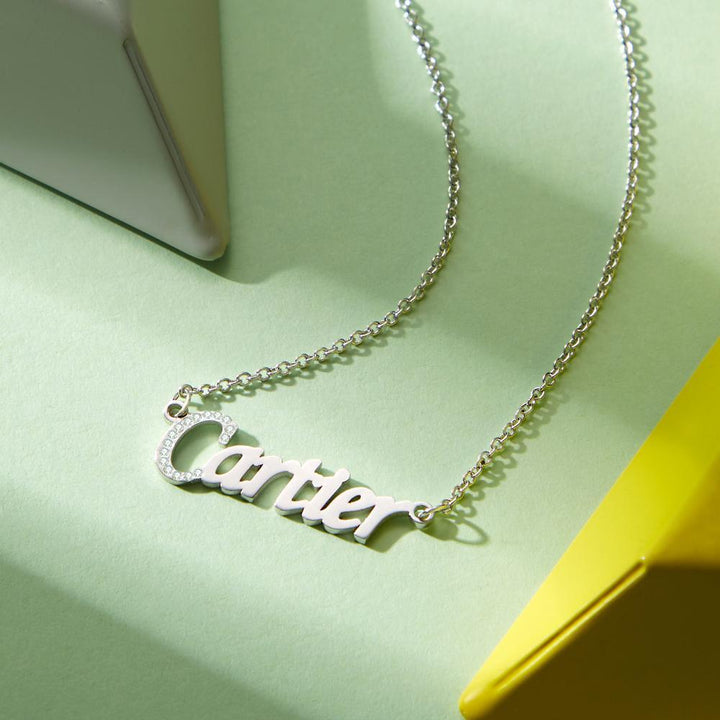 Cissyia.com Zircon Personalized Name Cut-Out Name Necklace