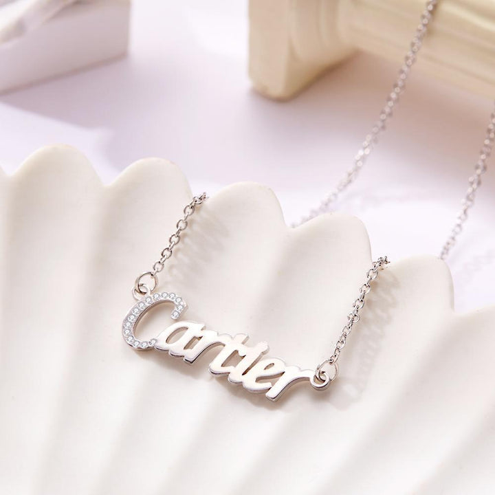 Cissyia.com Zircon Personalized Name Cut-Out Name Necklace