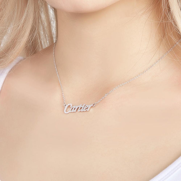 Cissyia.com Zircon Personalized Name Cut-Out Name Necklace