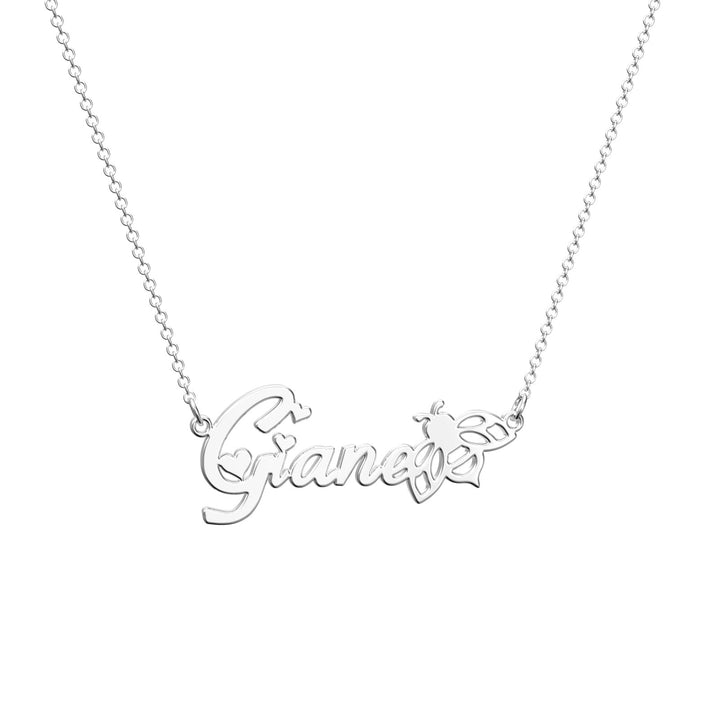 Cissyia.com Personalized Hearts and Bee Name Cut-Out Necklace