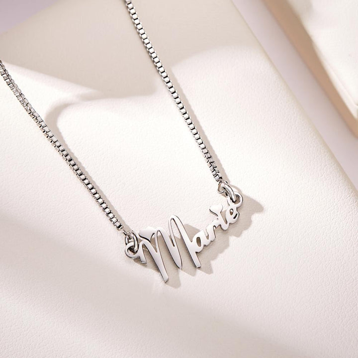 Cissyia.com Custom Engraved Anniversary Plaque Silver Necklace Gift to Her