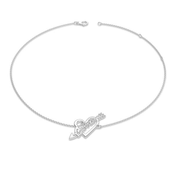 Cissyia.com Personalized Heart and Arrow Two Names Cut-Out Name Bracelet